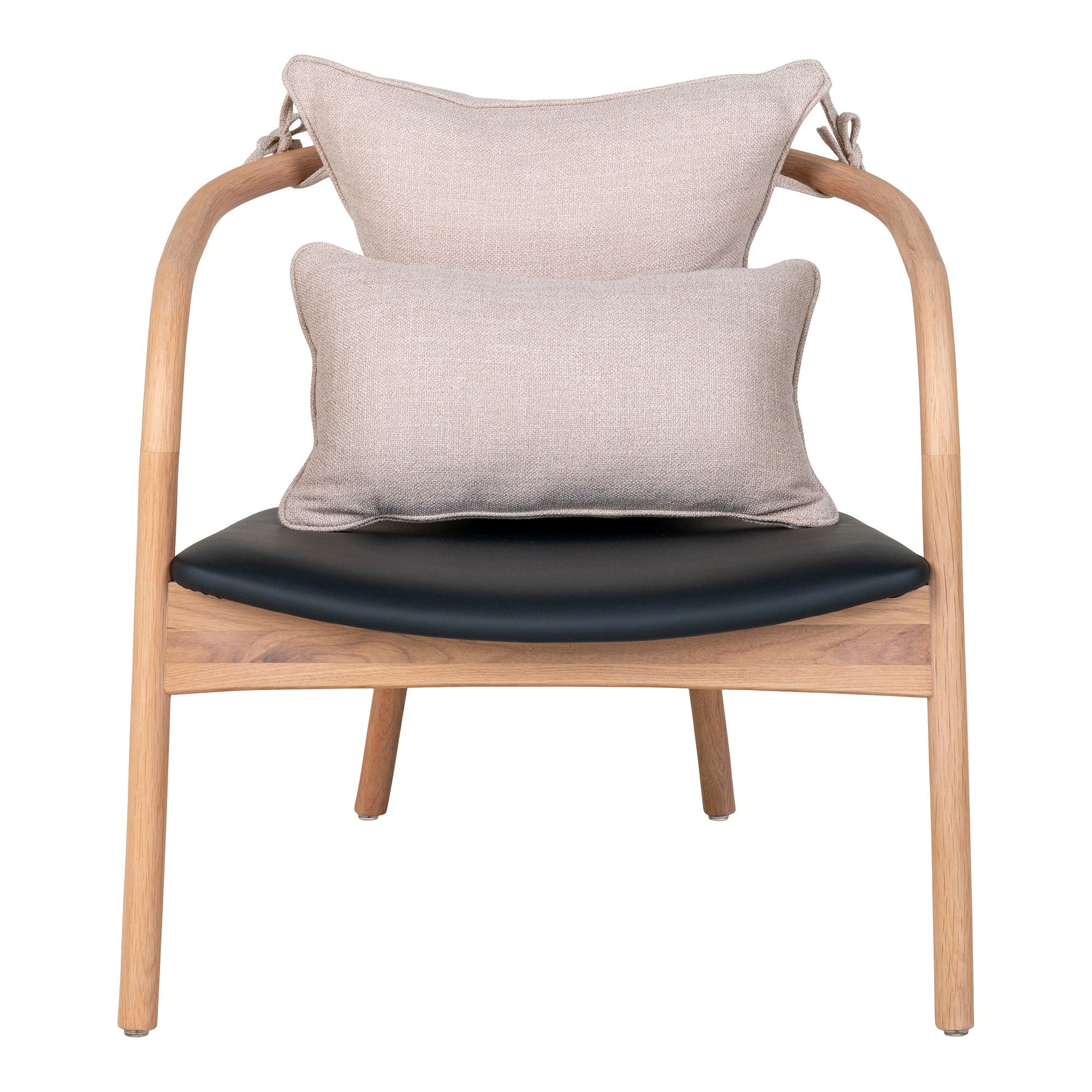 Alberca – Lounge-Sessel, Eiche/PU-Kissen, natur/schwarz, 70×64×66,5 cm